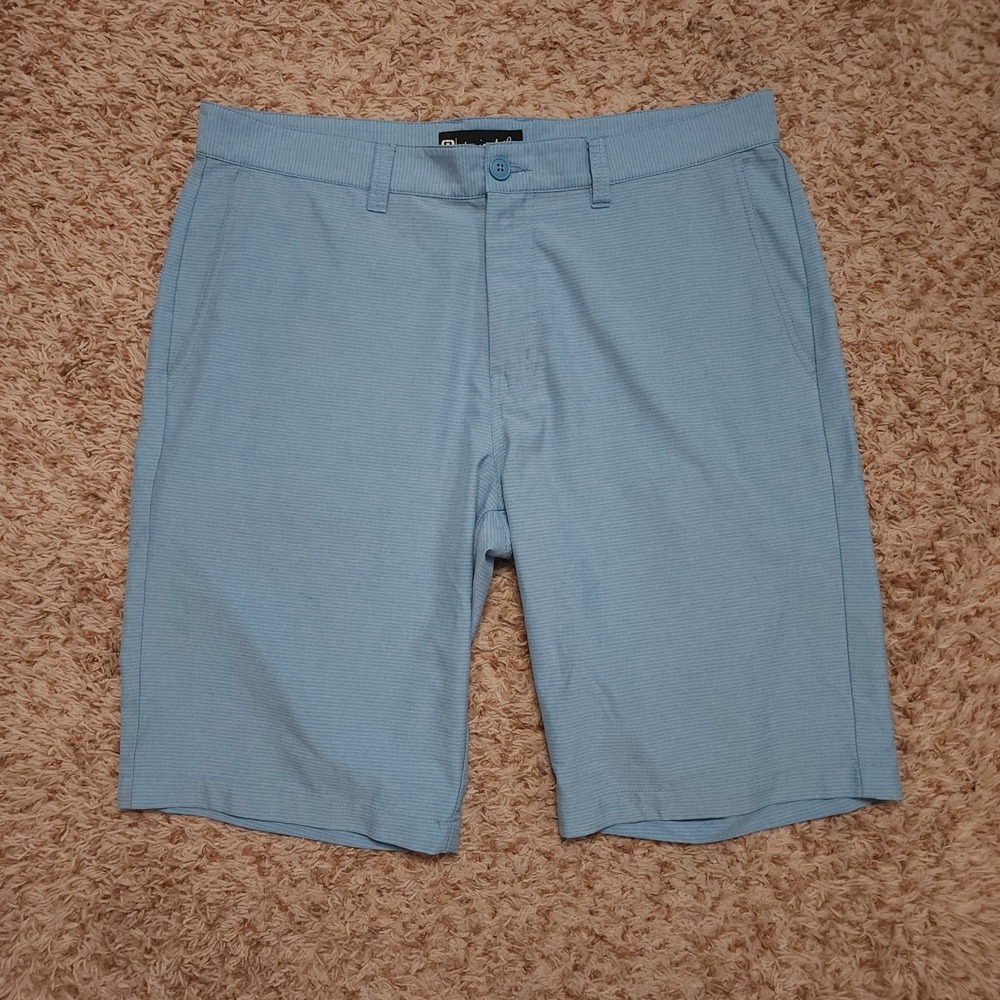 Travis Mathew‎ Blue White Striped Shorts Men Sz 36 Casual Golf Shorts
